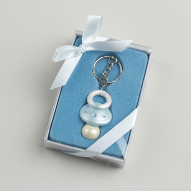 Sujet résine tétine bleu en porte clé 4cm de haut