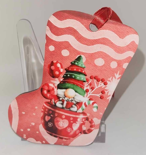 Décoration de sapin forme de botte motif Noël Gnome 4 en MDF réalisée  artisanalement - Idées cadeaux - Les Gourmandises de Heidi