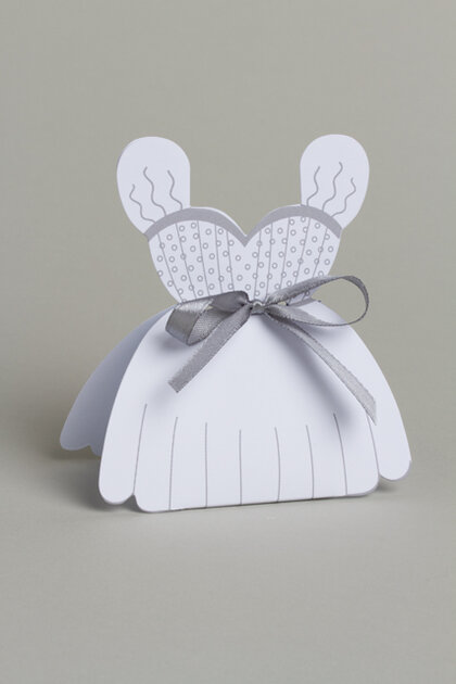Lot de 10 boites à dragées robe de mariée
