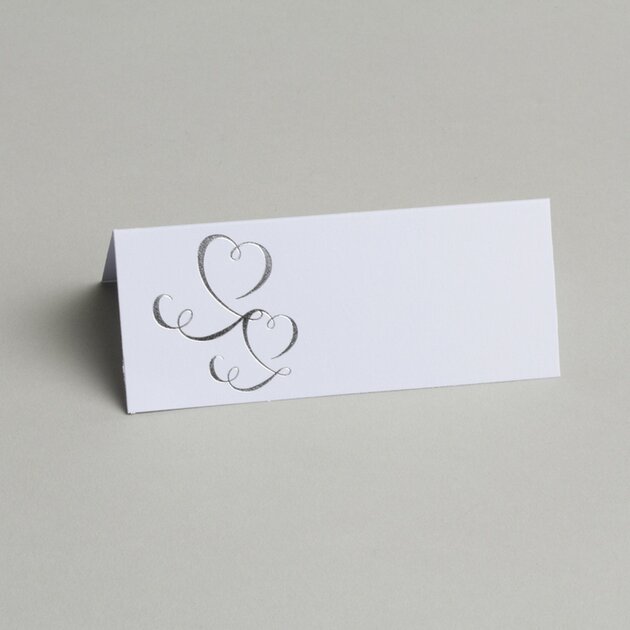 Lot de 10 marques place carte de table blanc cœur argent