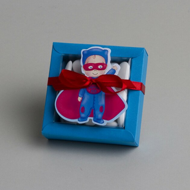 Lot de 2 boîtes à dragées Nina Petit modèle thème Super héro