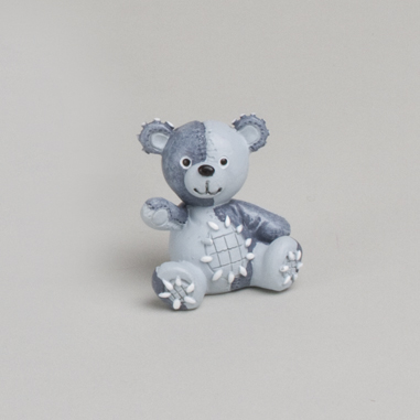 Sujet résine ourson bleu 4,5cm de haut