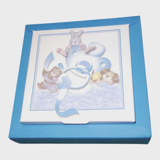 Lot de 2 Boites à dragées Lapin toto bleu Forme Nina Grand modèle sans Ruban