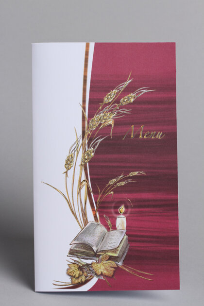 Lot de 6 Menus Communion Bordeaux