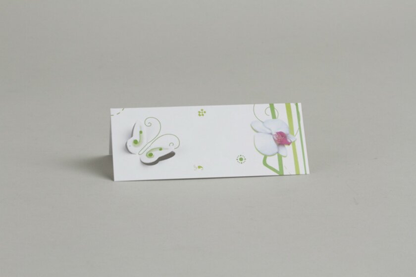 10 marques places/cartes de table collection papillon orchidée