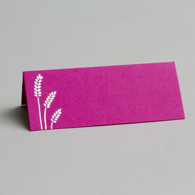 Lot de 4 Carte de table marque place Communion Blé Fuchsia
