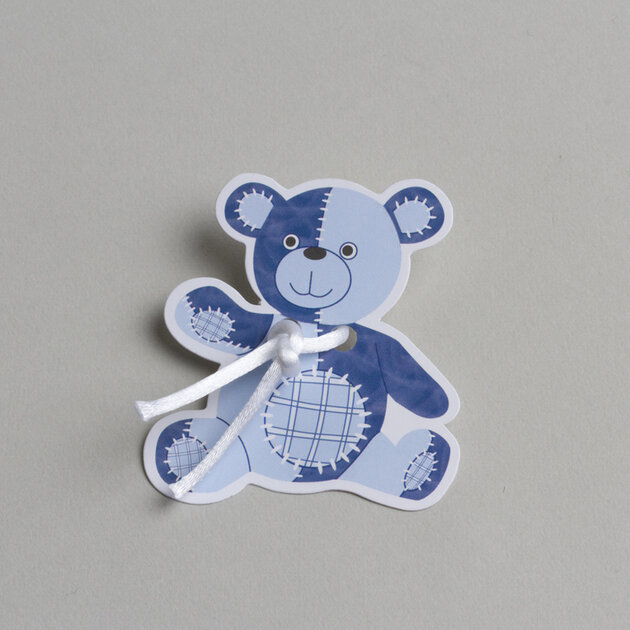 etiquette nounours bleu