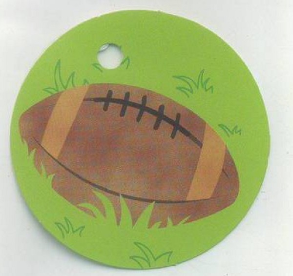 Lot de 12 étiquettes Forme ronde thème rugby pour boîtes à dragées sans ruban
