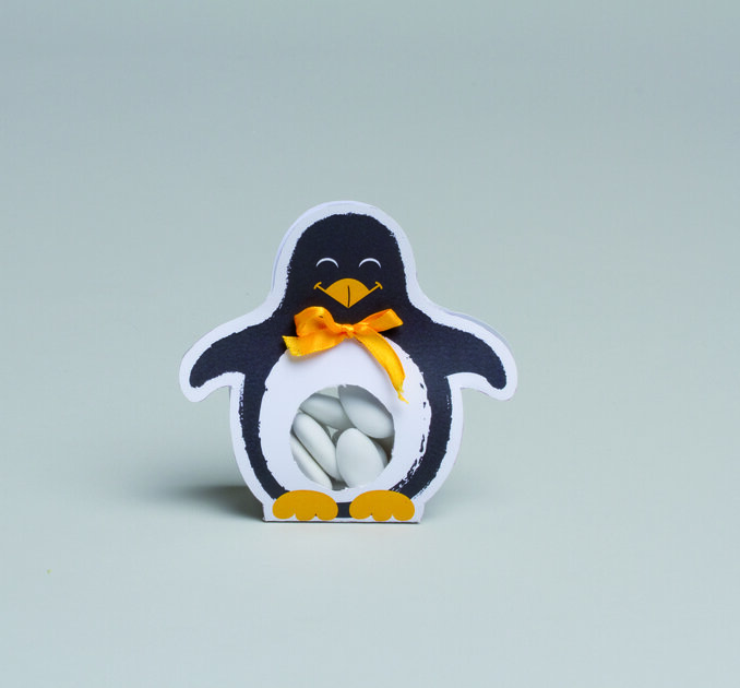 ballotin à dragées pingouin