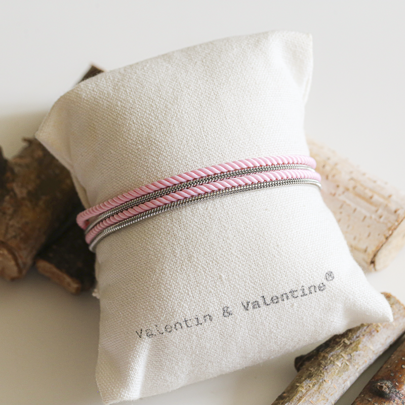 Valentin - Argenté / Rose Cerisier