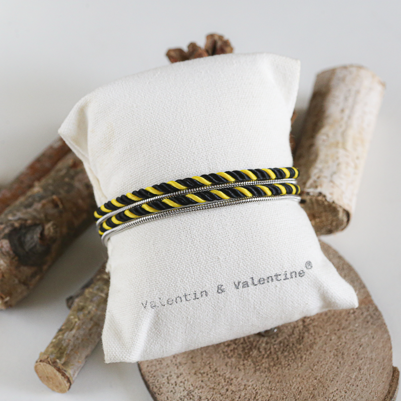 Valentin - Argenté / Mixte Noir et Jaune