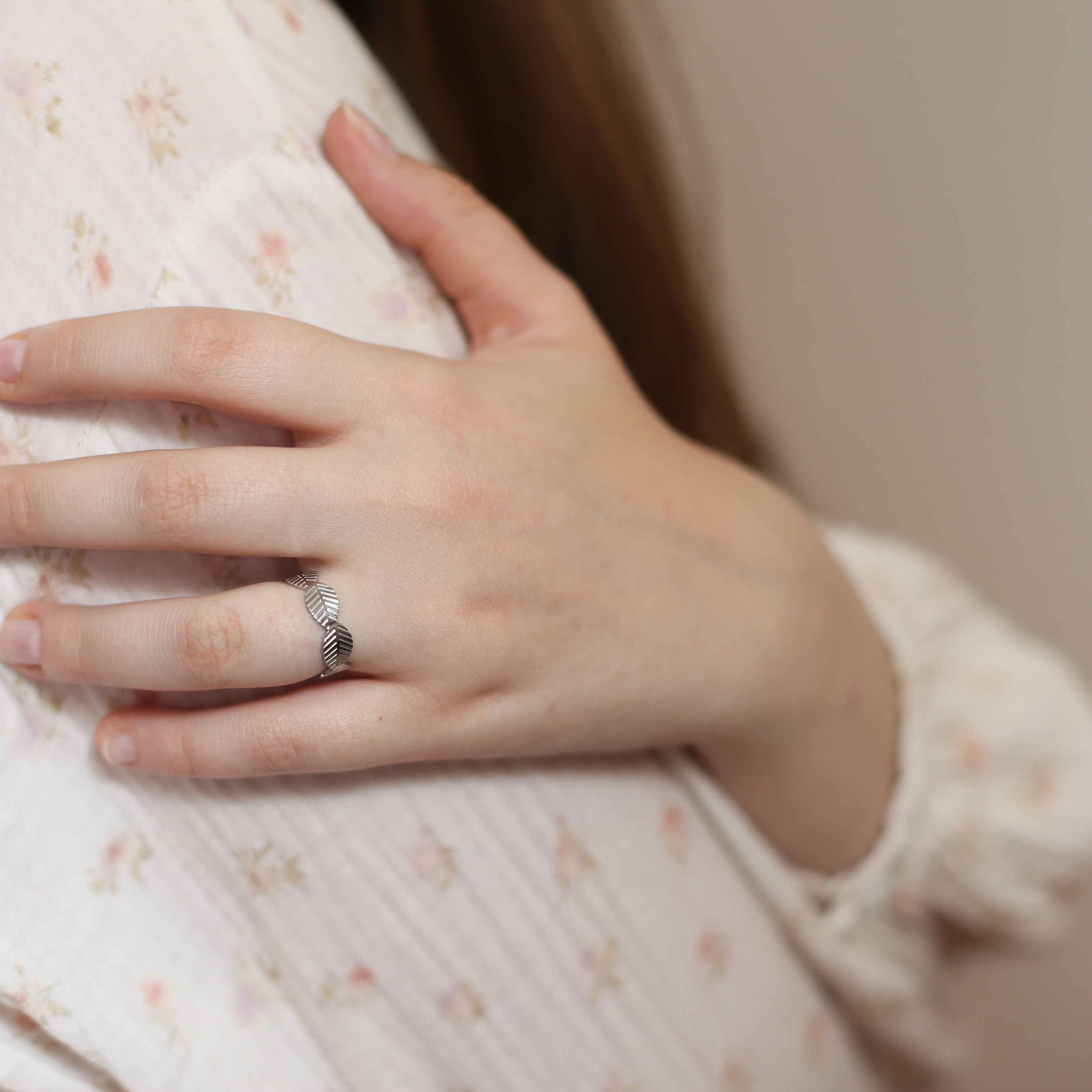 Bague ajustable en acier inoxydable enfant pendentif fleur