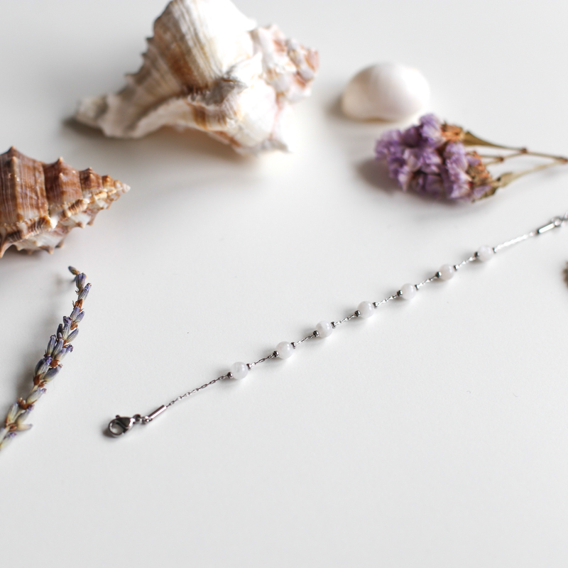 Bracelet Adeline - Argenté/Pierre de Lune