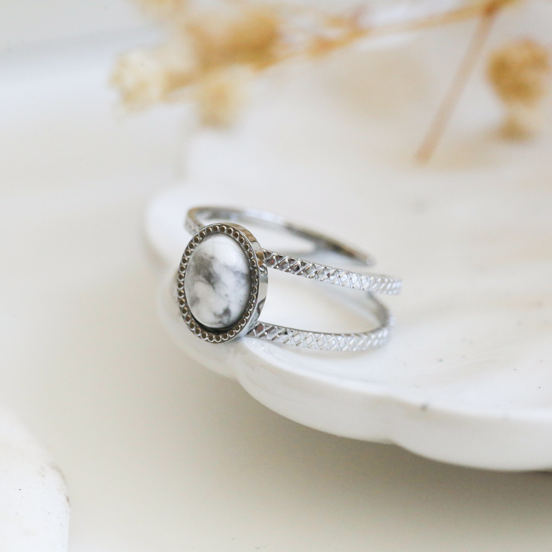 bague:argent:alizee:howlite