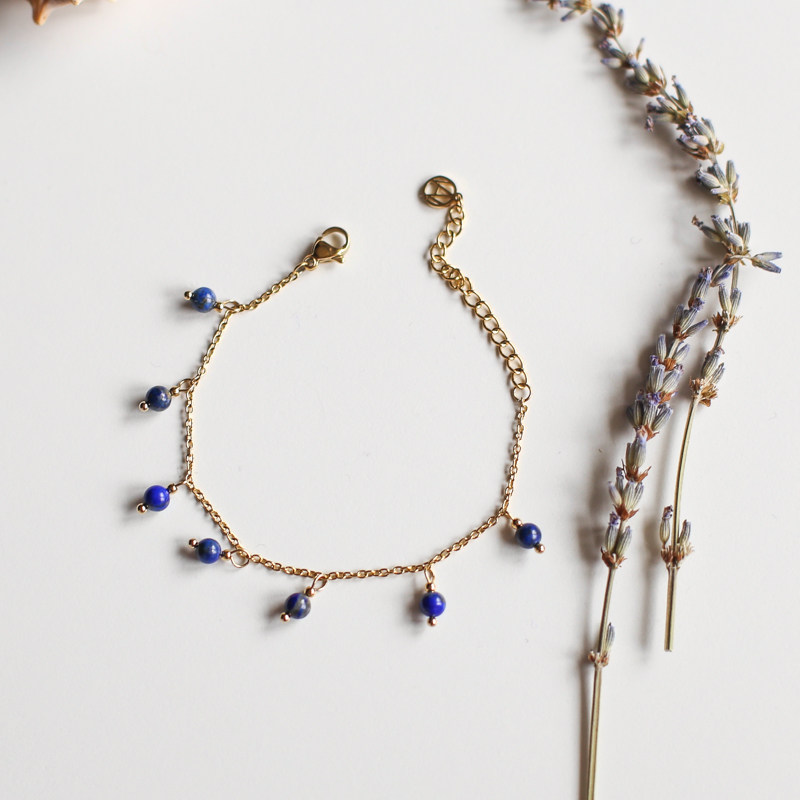 Bracelet Calliopée - Doré/Lapis Lazuli