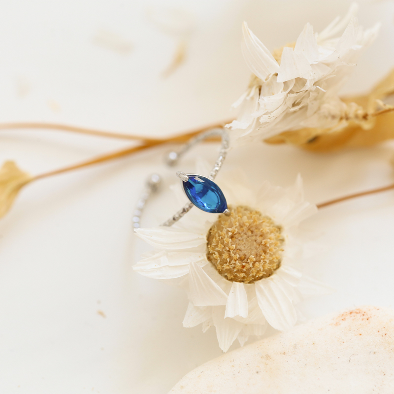 Bague Diane - Argenté/Bleu