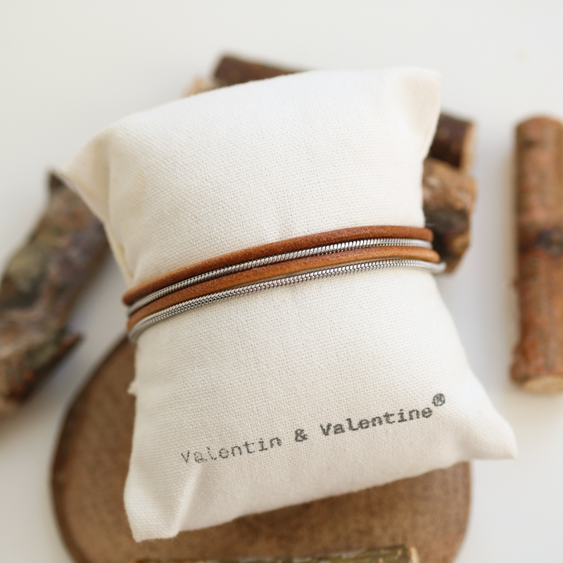 Valentin - Argenté/Cuir Camel