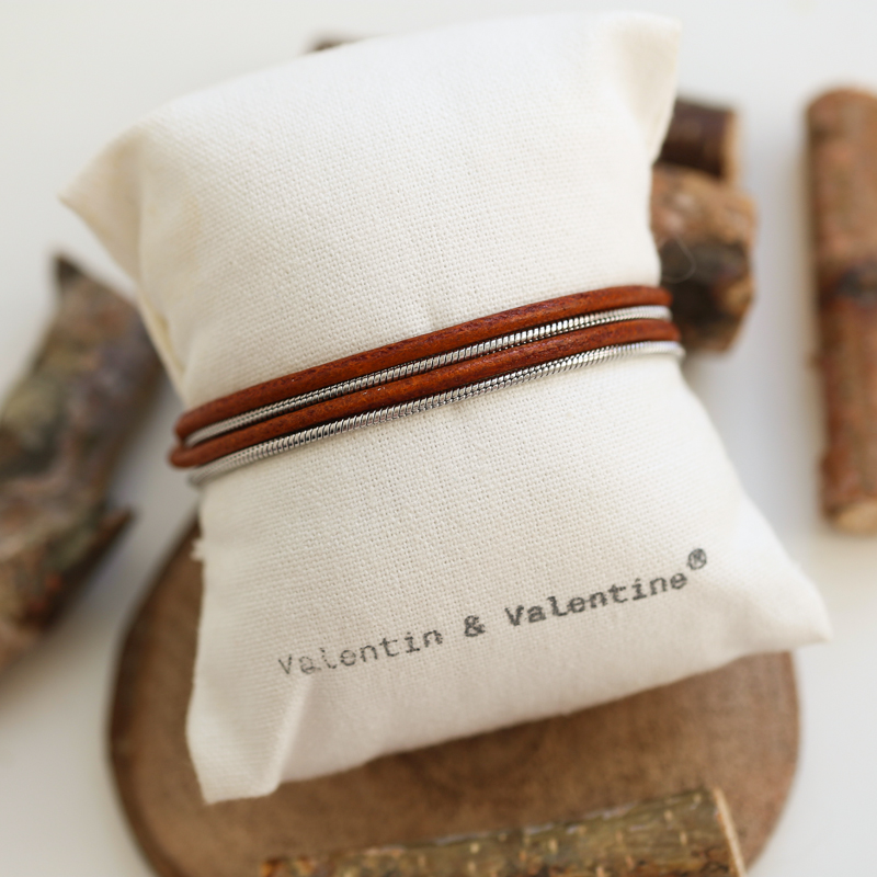 Valentin - Argenté/Cuir Cognac
