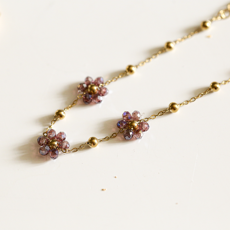 Bracelet Fleur - Doré/Rose