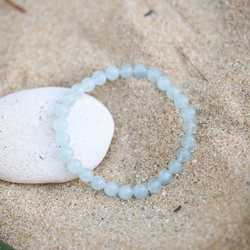 Sans Marque Bracelets de luxe -Perles en Pierre Naturelle- Howlite Blanche  à prix pas cher