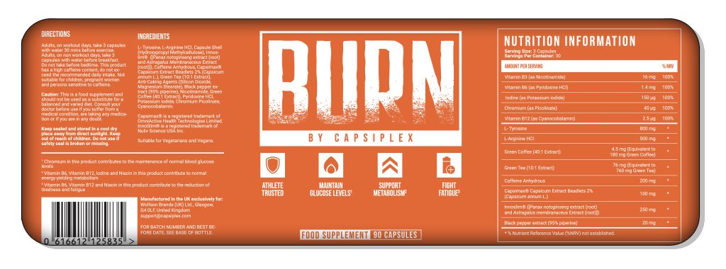 label capsilex burn
