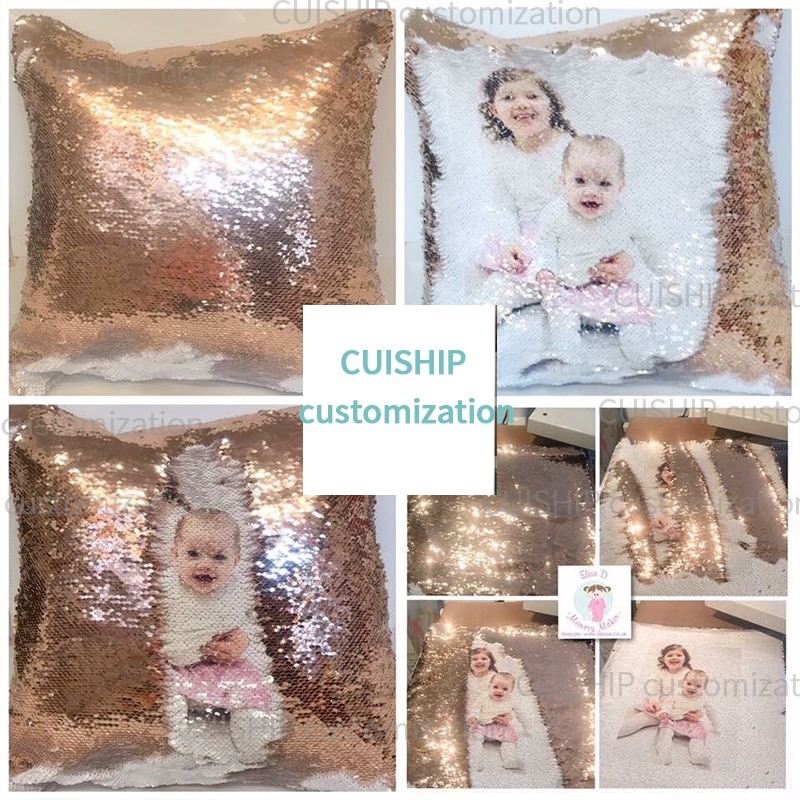 Priv-Personnalis-bricolage-Sequin-housse-de-coussin-Personnalis-Personnalis-Imprim-Photos-Sur-La-taie-d