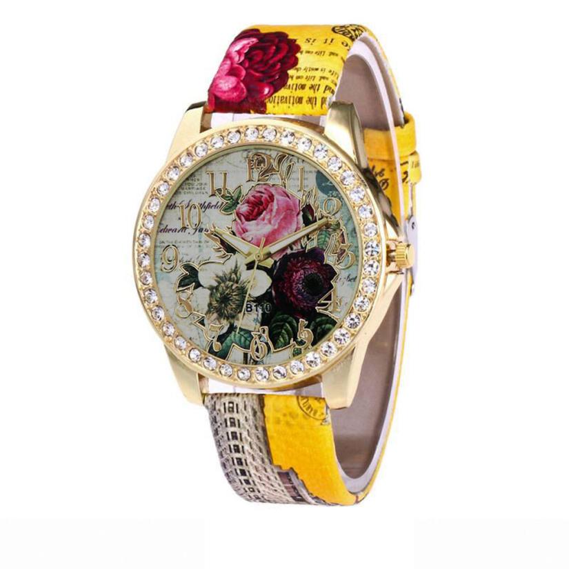 Produit-le-plus-vendu-en-2018-mode-Rose-motif-bande-de-cuir-analogique-Quartz-Vogue-montres