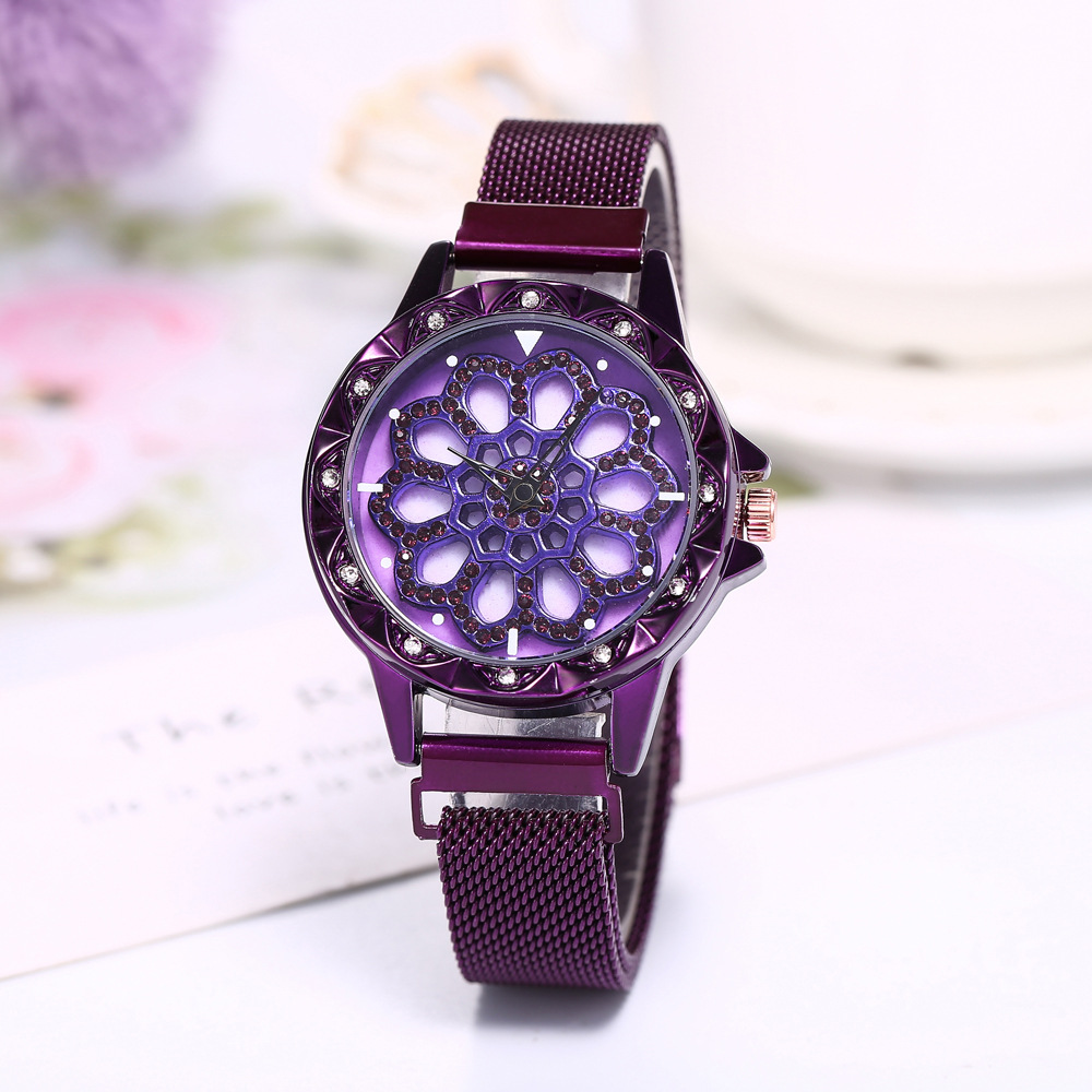 Mode-nouveau-Style-vider-disque-rotatif-montre-aimant-Douyin-vente-chaude-Fortunes-montre-femmes