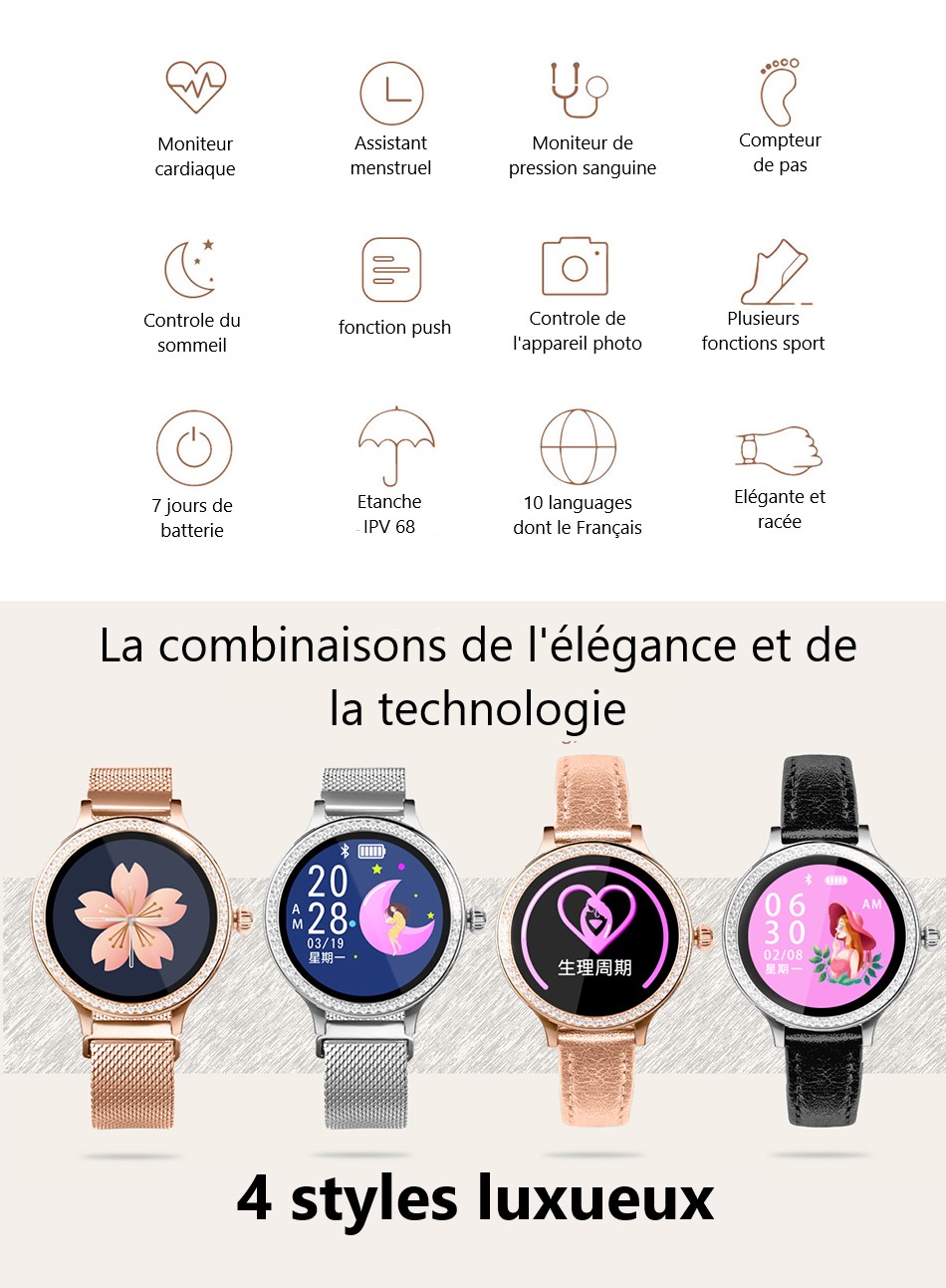 smartwatch elegante pour femme