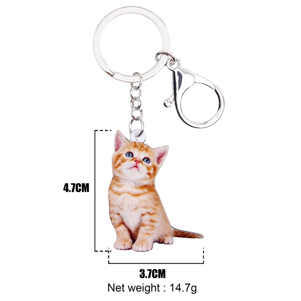 Bonsny-Acrylique-Anime-Belle-Chaton-Chat-Porte-cl-s-Porte-cl-s-Anneaux-Bijoux-De-Mode