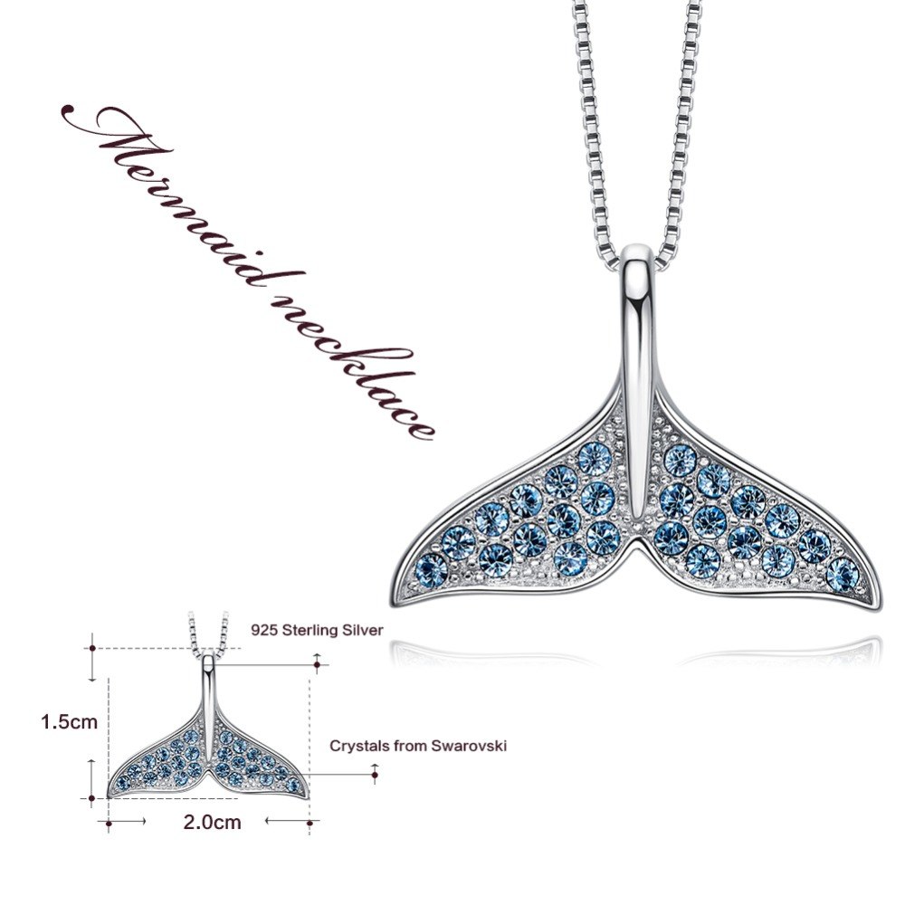 Cdyle-crystaux-de-swarovski-Sir-ne-Collier-Oc-an-Style-925-Sterling-Argent-Sir-ne-Queue