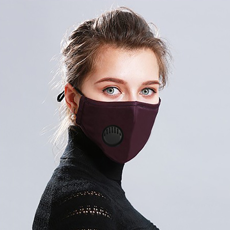 Masque-en-coton-r-utilisable-de-4-pi-ces-Valve-respiratoire-filtre-unisexe-filtre-rempla-able