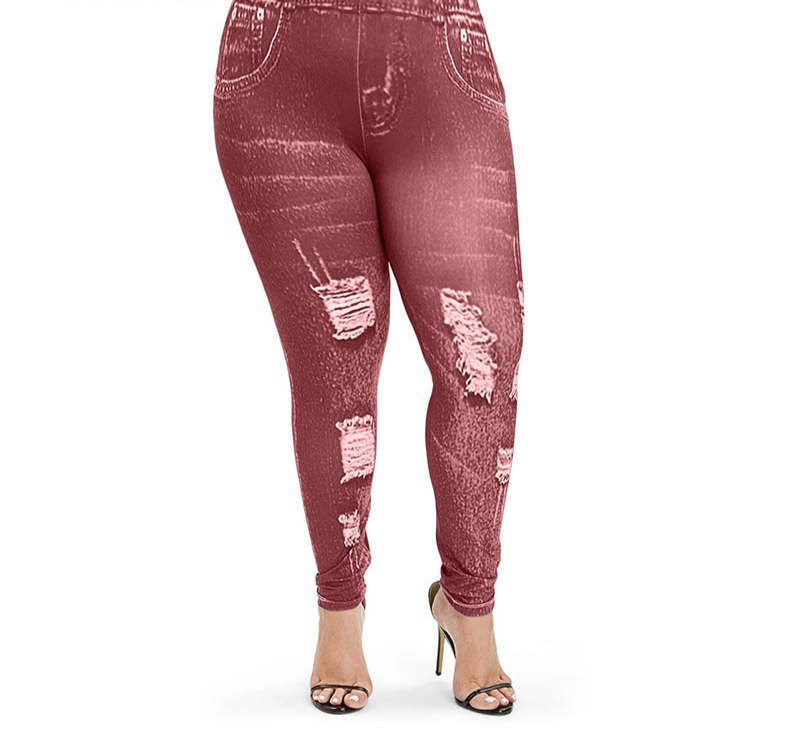 jeans grande taille rouge