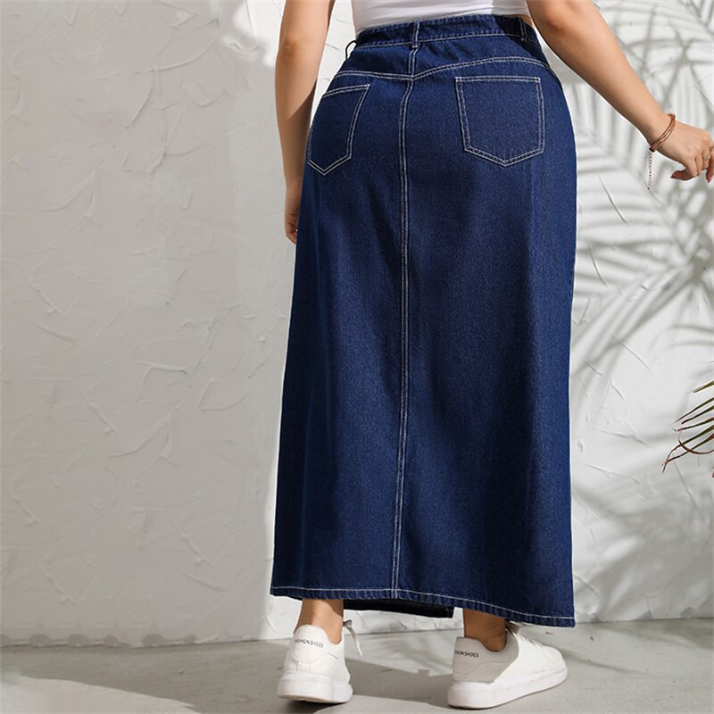 Jupe jean 2025 femme grande taille