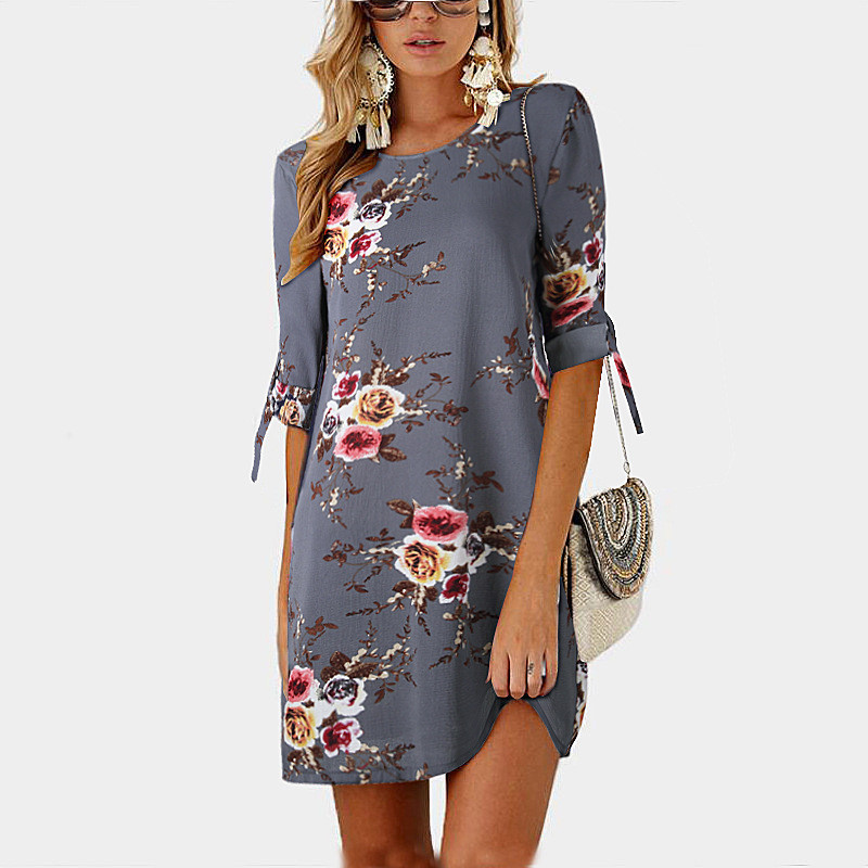 2019-Femmes-robe-d-t-Boho-Style-mousseline-de-soie-imprim-floral-robe-de-plage-Tunique