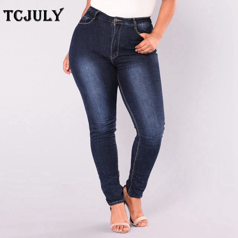 TCJULY-Coton-Plus-La-Taille-2XL-3XL-4XL-5XL-6XL-7XL-Maman-Jeans-Push-Up-Femmes