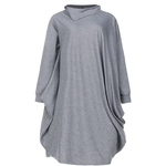 VONDA-chaud-couleur-unie-robe-d-hiver-d-contract-manches-longues-col-roul-sweat-shirts-pull