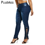 PlusMiss-Plus-Taille-5XL-Zipper-Fly-Sexy-Side-Lace-Up-Jeans-Femme-Taille-Haute-Crayon-Denim