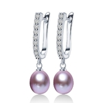 Lindo-Vente-Chaude-925-Sterling-Argent-Boucles-D-oreilles-Femmes-8-9mm-Naturel-D-eau-Douce