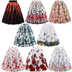 R-tro-poche-femmes-Vintage-jupe-t-Floral-feuille-imprimer-jupes-d-contract-Zipper-c-t