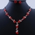 Collier de petites fleurs rouge, rose ou bleu avec boucles assorties_07