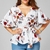 t-femmes-Blouse-grande-taille-Sexy-col-en-V-imprim-fleuri-manches-vas-es-ceinture