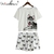 Chien-Imprimer-Femmes-Pyjamas-Husky-D-impression-Blanc-L-che-Top-Taille-lastique-Shorts-2-pi