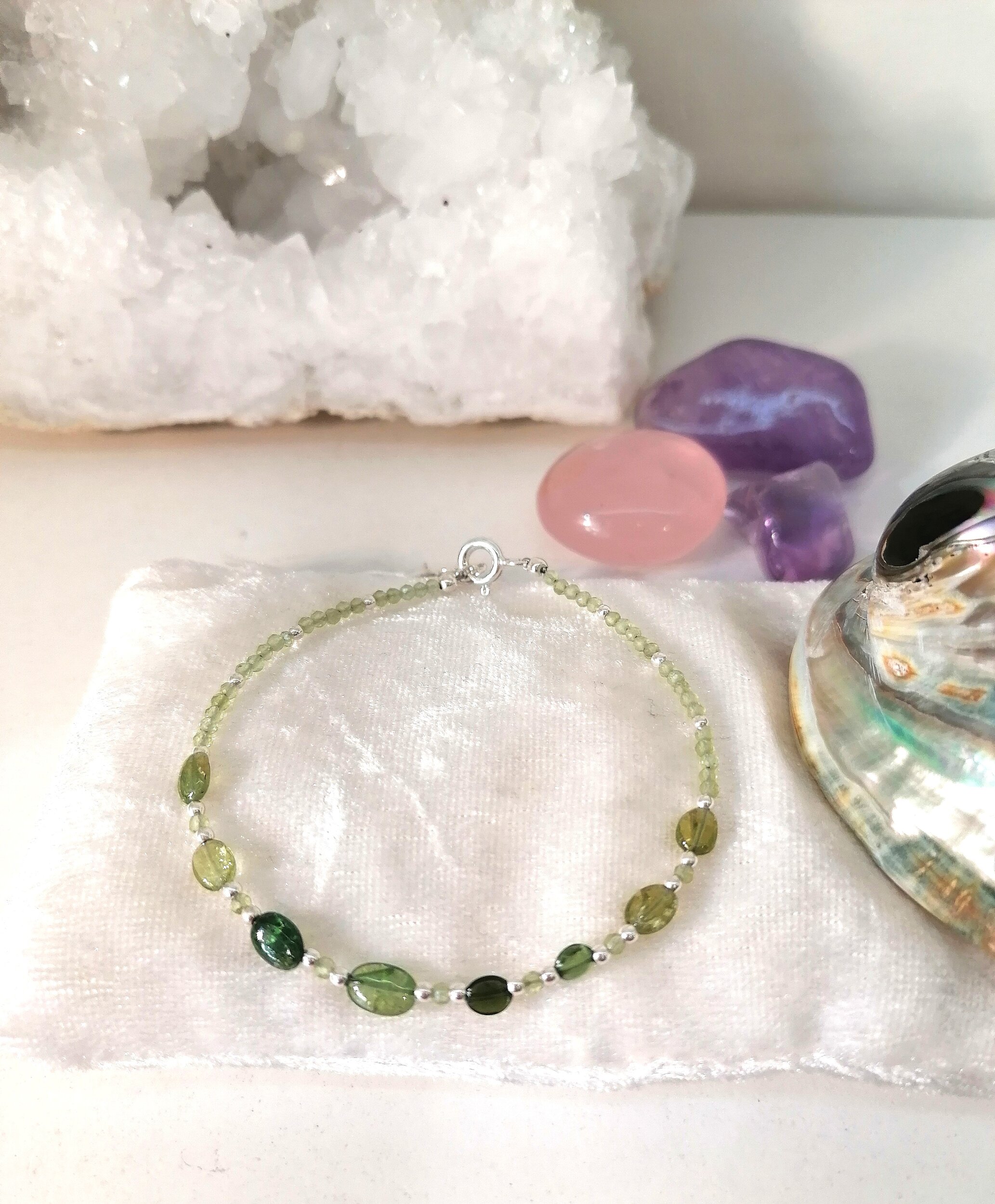 Bracelet tourmaline verte et péridot