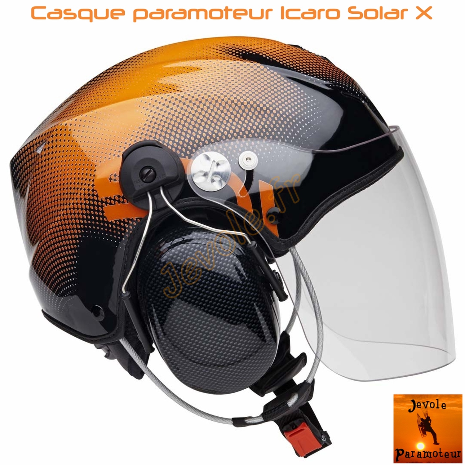 casque paramoteur solar X orange