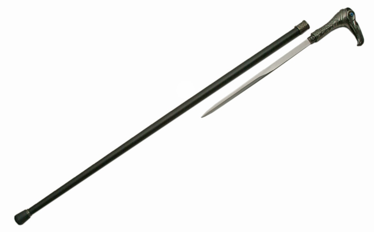 Canne épée 94cm baton de marche - Design Oiseau..