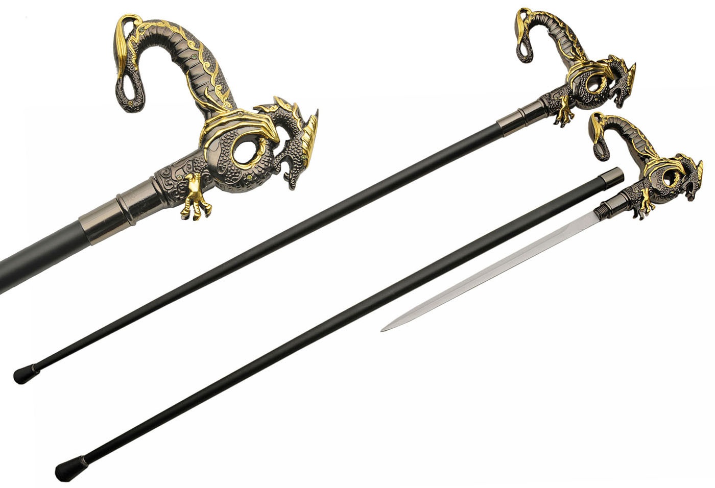 Canne épée 93,5cm baton de marche - Design Dragon
