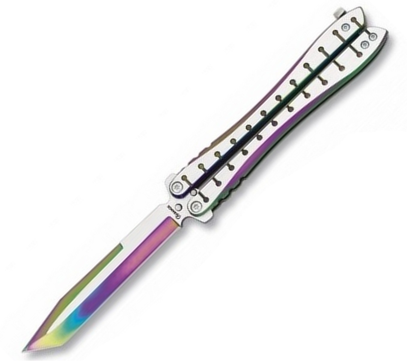 Balisong rainbow 23,2cm couteau papillon + housse.