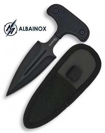 Dague push-dagger 15cm couteau noir - ALBAINOX