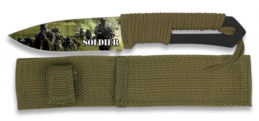 Couteau soldat militaire 21,5cm - Full tang tout acier.